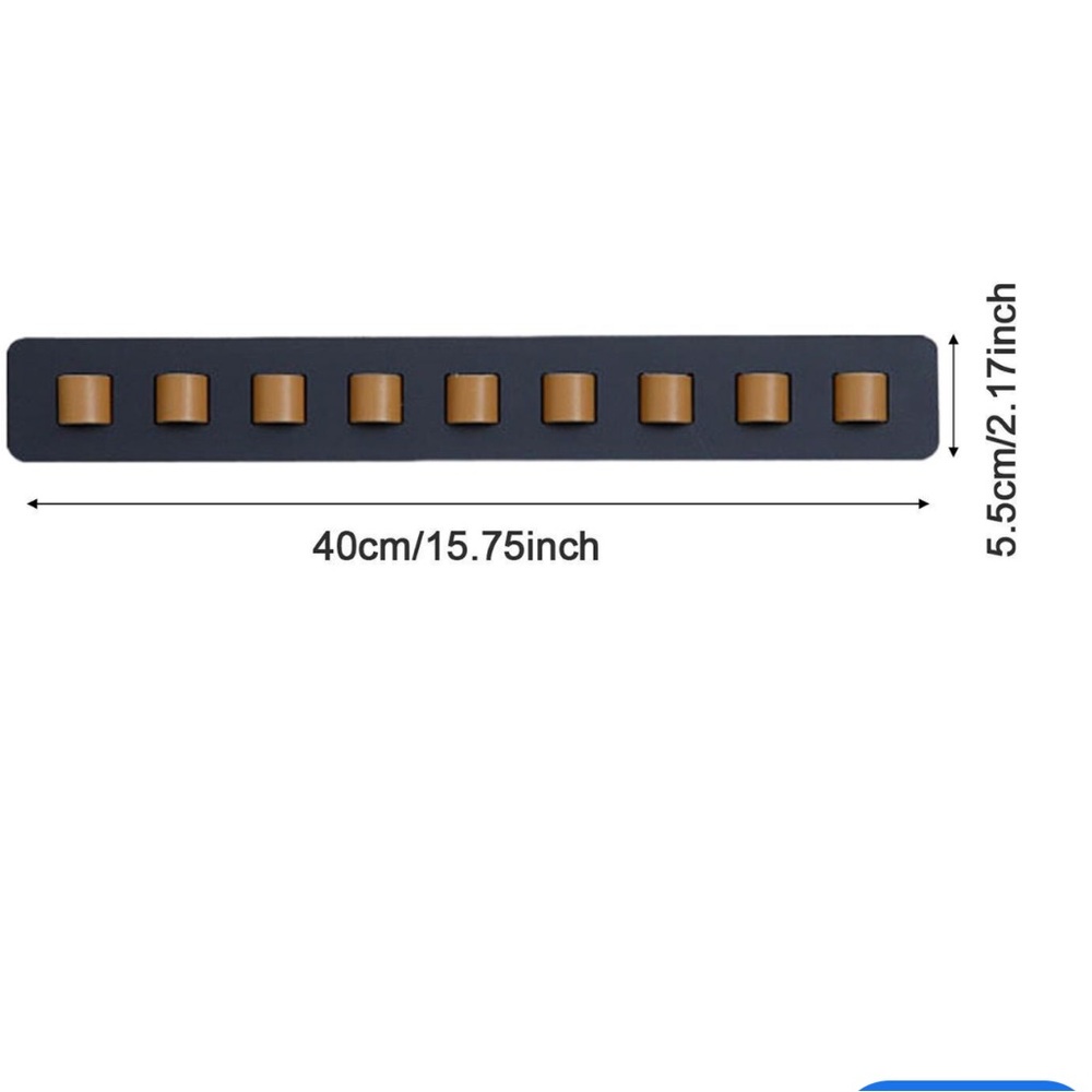 Sunglasses Glasses Wall Mount Leather Holder Rack Display Black Tan Modern View 6